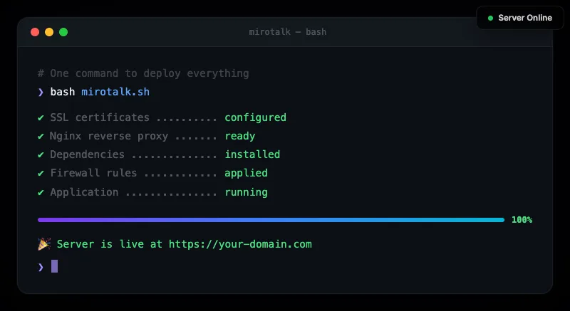 MiroTalk deployment scripts