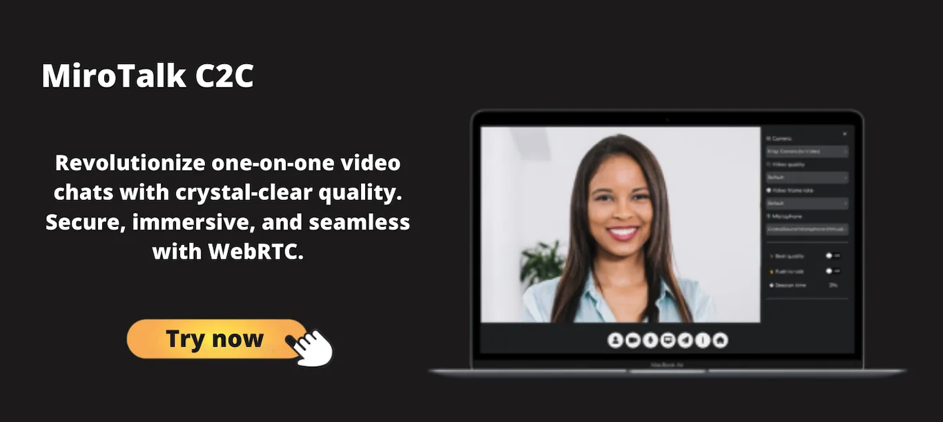 MiroTalk C2C video call interface